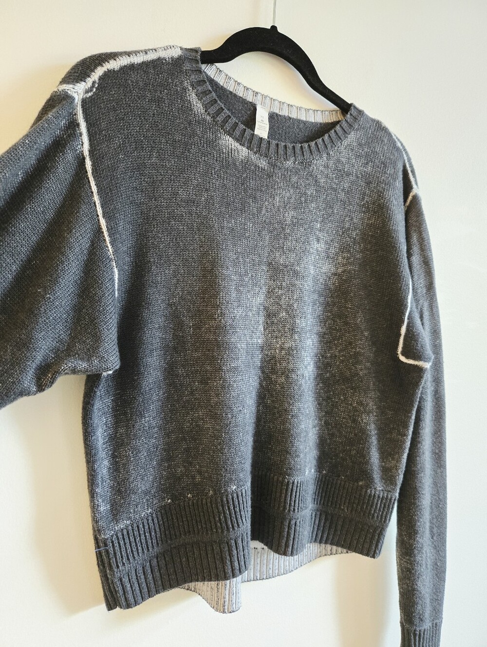 LULULEMON I S/M Hazy Days Sweater with Cashmere I distressed grey - Picture 4 of 8